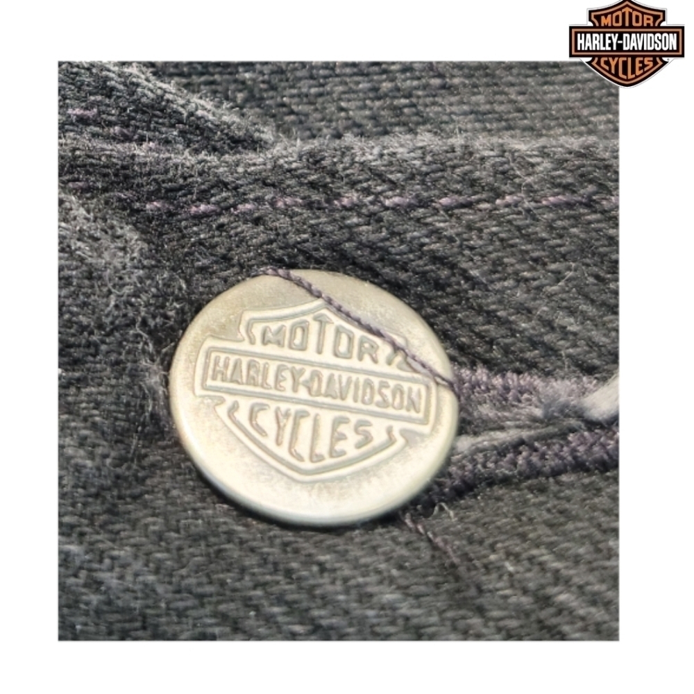 HARLEY-DAVIDSON Men’s 40x30 Relaxed Leg Black Wash Jeans vintage like new - Picture 5 of 6